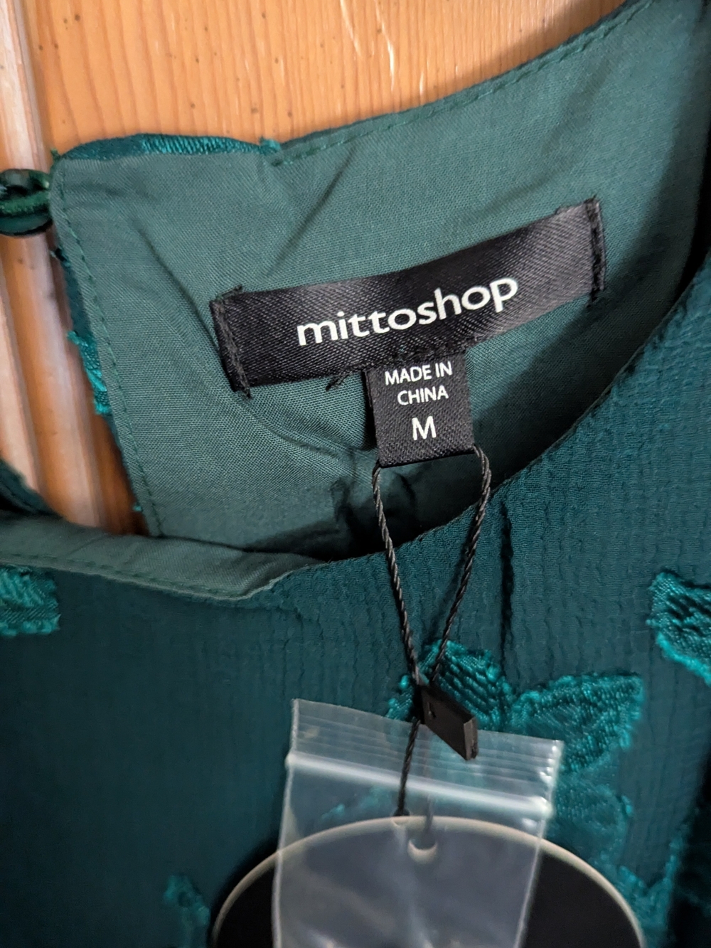 Brand New Still In The Bag Mittoshop Teal Floral Long-Sleeve Blouse - Picture 5 of 5